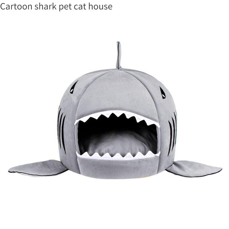 Shark-Shaped Pet Bed Cozy and Soft Cave for Cats and Dogs