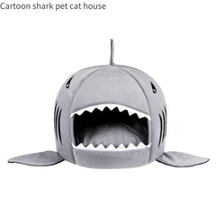 Shark-Shaped Pet Bed Cozy and Soft Cave for Cats and Dogs
