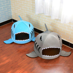 Shark-Shaped Pet Bed Cozy and Soft Cave for Cats and Dogs