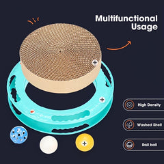 Interactive Cat Scratching Post Toy for Indoor Cats