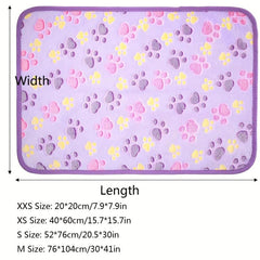 Dog Paw Footprint Pattern Coral Fleece Pet Blanket