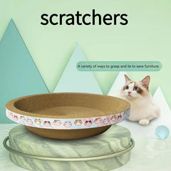 Cartoon Cat Scratcher Bed Cardboard for Rest & Scratching