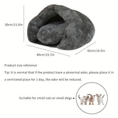 Soft Plush Cat Cave Nest With Removable Cushion Mat
