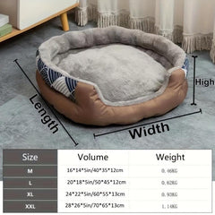 Wave Pattern Pet Nest Calming Bed for Dogs & Cats