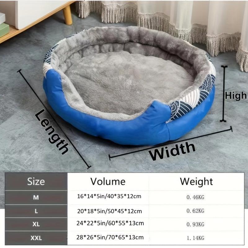 Wave Pattern Pet Nest Calming Bed for Dogs & Cats
