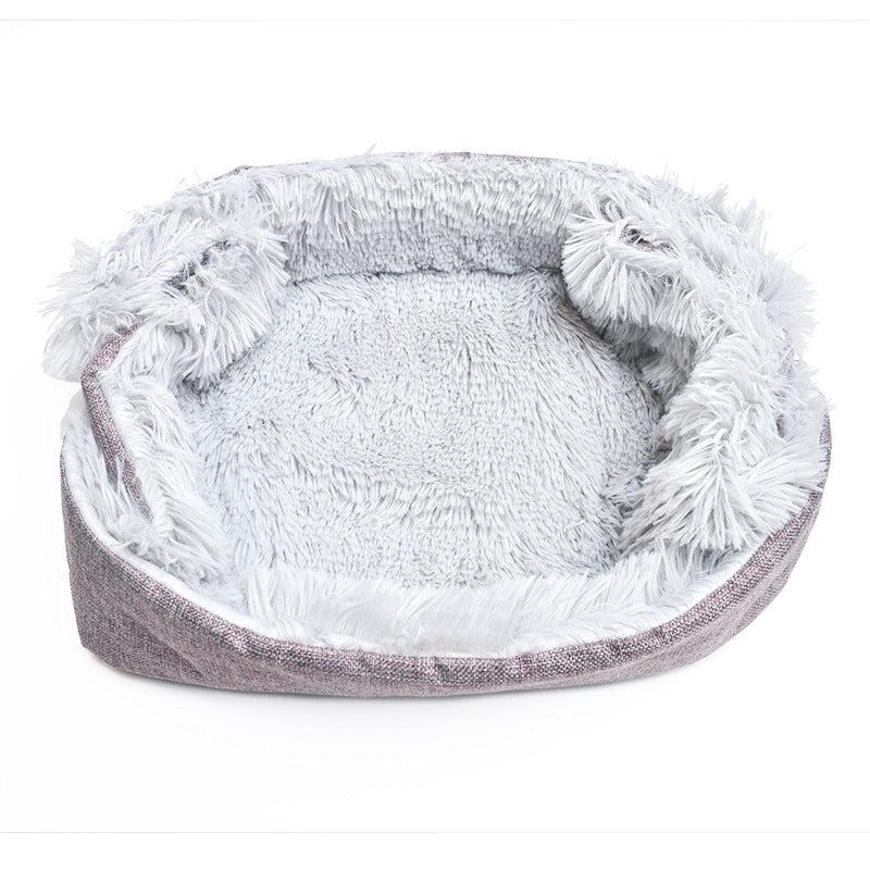 Foldable Plush Cat Nest 2 In 1 Convertible Soft Cat Sleeping Blanket Mat