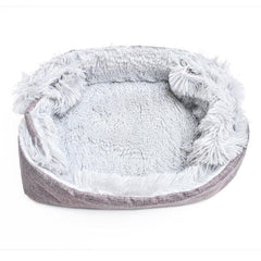 Foldable Plush Cat Nest 2 In 1 Convertible Soft Cat Sleeping Blanket Mat