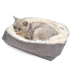 Foldable Plush Cat Nest 2 In 1 Convertible Soft Cat Sleeping Blanket Mat