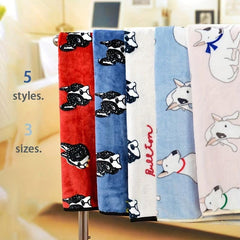 Cartoon Dog Pattern Pet Blanket Breathable Mat for Cats and Dogs