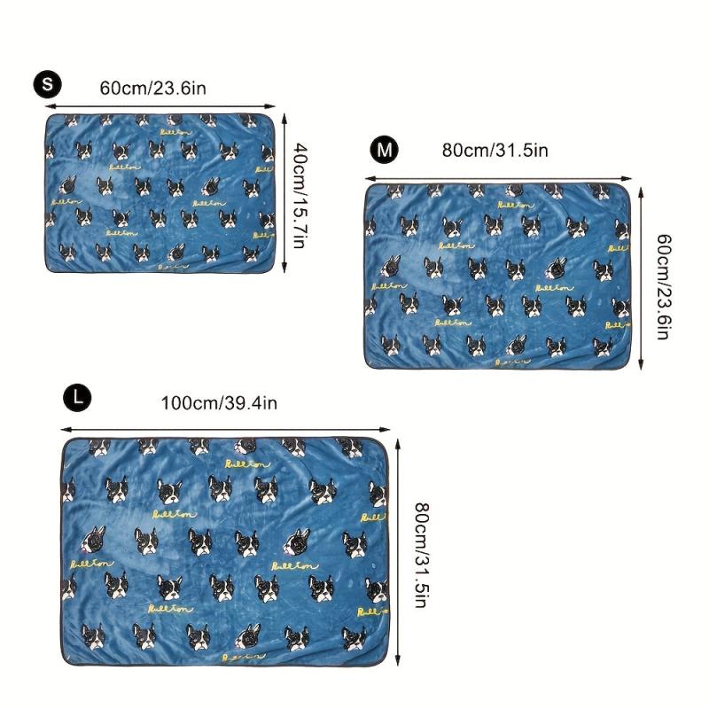 Cartoon Dog Pattern Pet Blanket Breathable Mat for Cats and Dogs