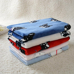 Cartoon Dog Pattern Pet Blanket Breathable Mat for Cats and Dogs