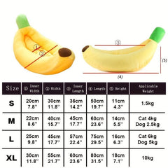 Cozy Banana Pet Bed for Small & Medium Dogs & Cats