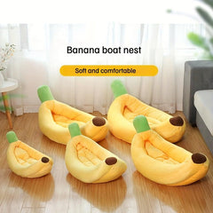 Cozy Banana Pet Bed for Small & Medium Dogs & Cats