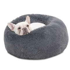 Round Warm Soft Dog Nest Calming Donut Cuddler Bed