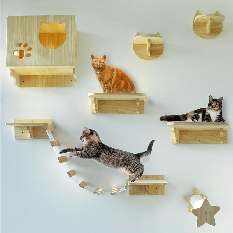 Cat Head Shaped Cat Jumping Platform Wall-mounted Durable Cat Perch