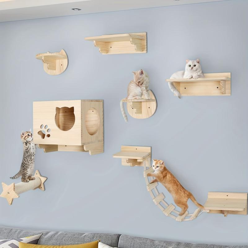 Cat Head Shaped Cat Jumping Platform Wall-mounted Durable Cat Perch