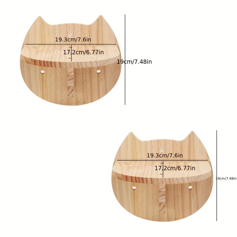 Cat Head Shaped Cat Jumping Platform Wall-mounted Durable Cat Perch