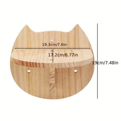 Cat Head Shaped Cat Jumping Platform Wall-mounted Durable Cat Perch