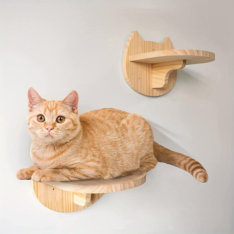 Cat Head Shaped Cat Jumping Platform Wall-mounted Durable Cat Perch