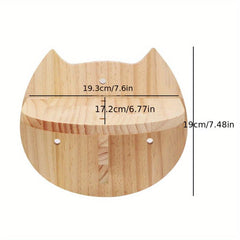 Cat Head Shaped Cat Jumping Platform Wall-mounted Durable Cat Perch