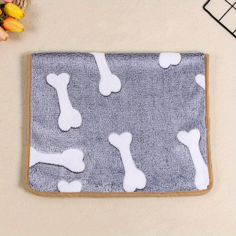 Summer Dog Blanket Breathable Cartoon Grey Bone Print Pet Blanket