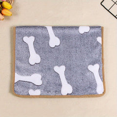 Summer Dog Blanket Breathable Cartoon Grey Bone Print Pet Blanket
