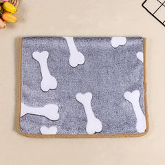 Summer Dog Blanket Breathable Cartoon Grey Bone Print Pet Blanket