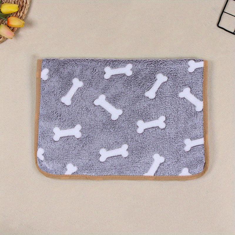 Summer Dog Blanket Breathable Cartoon Grey Bone Print Pet Blanket