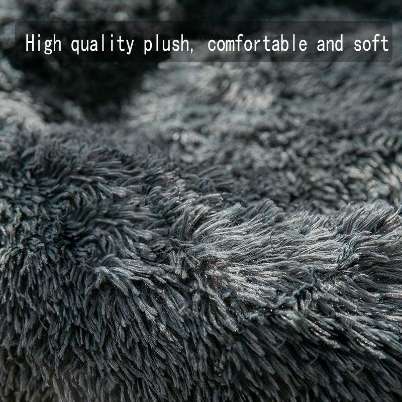Cozy Donut Cat & Dog Bed Deep Sleep Washable Pet Bed Warm Plush Dog Nest