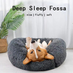 Cozy Donut Cat & Dog Bed Deep Sleep Washable Pet Bed Warm Plush Dog Nest