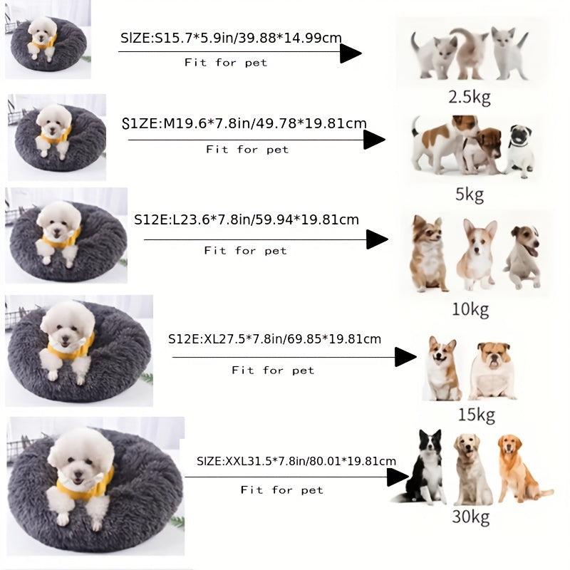 Cozy Donut Cat & Dog Bed Deep Sleep Washable Pet Bed Warm Plush Dog Nest
