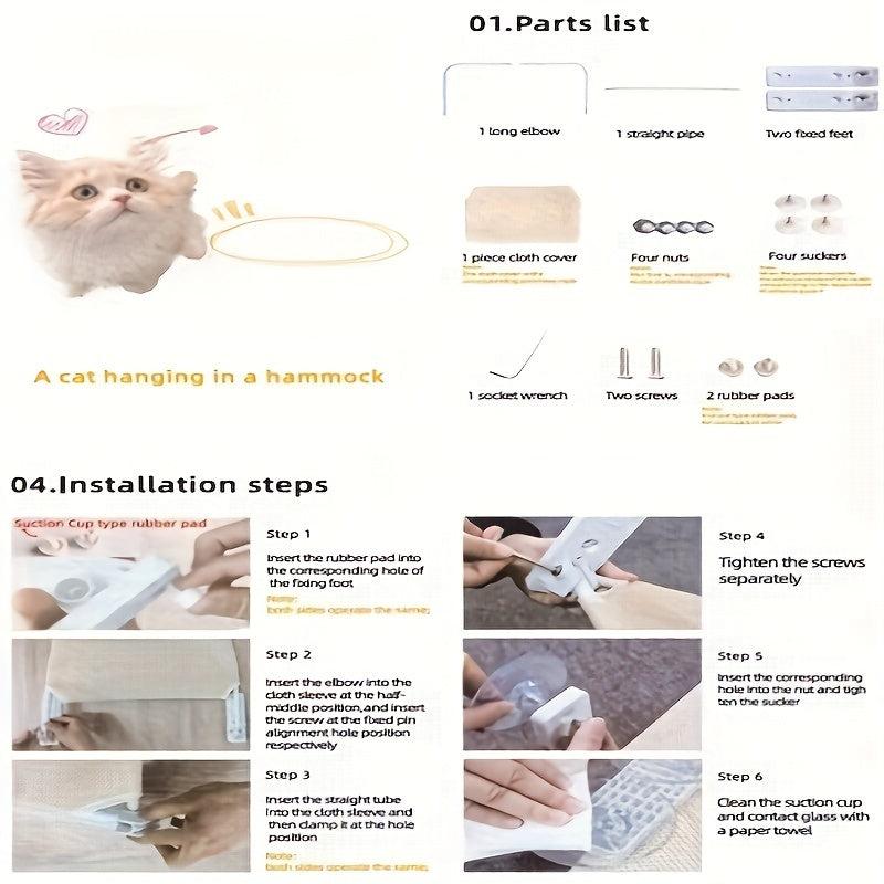Foldable Cat Window Perch Strong Suction Cup Cat Hammock