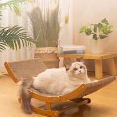 Wooden Cat Scratcher Corrugated Paper Lounge Chair Cat Scratch Board