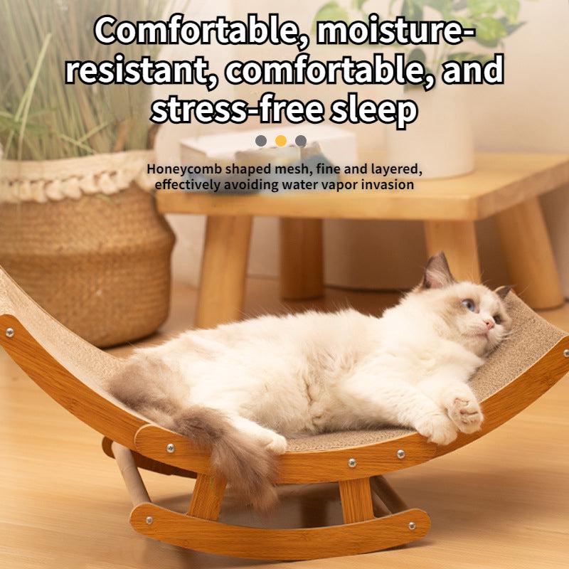 Wooden Cat Scratcher Corrugated Paper Lounge Chair Cat Scratch Board