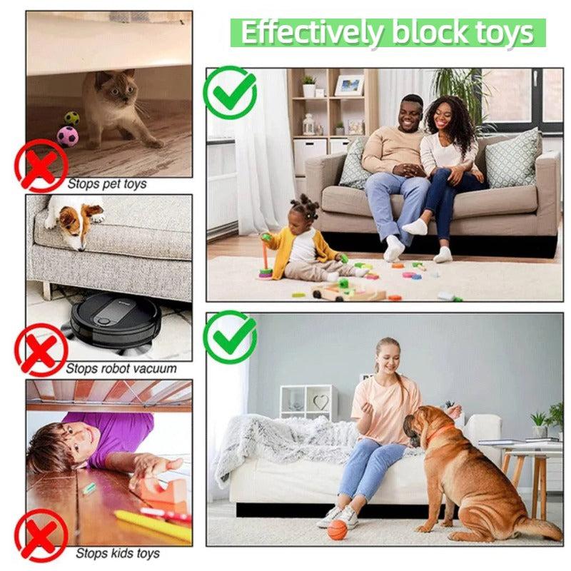 Toy Blocker for Under Couch and Bed Gap Stopper Adjustable Bumper