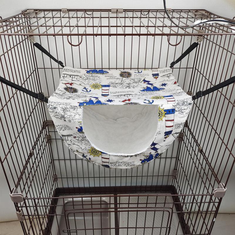 Double Layer Cat Cage Hammock Cozy Pet Hanging Bed