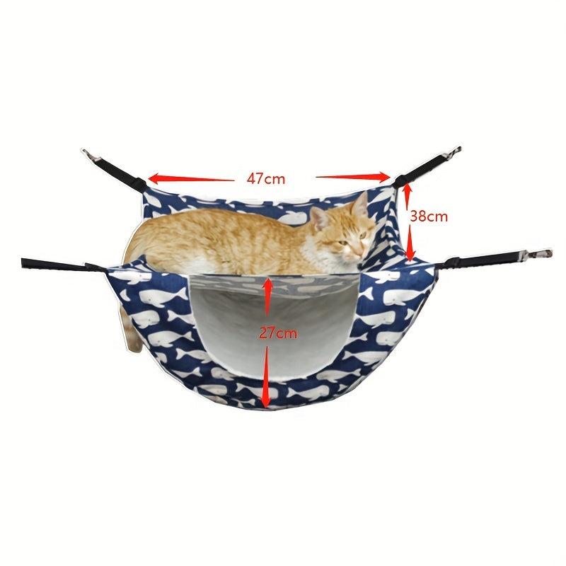 Double Layer Cat Cage Hammock Cozy Pet Hanging Bed