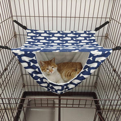 Double Layer Cat Cage Hammock Cozy Pet Hanging Bed