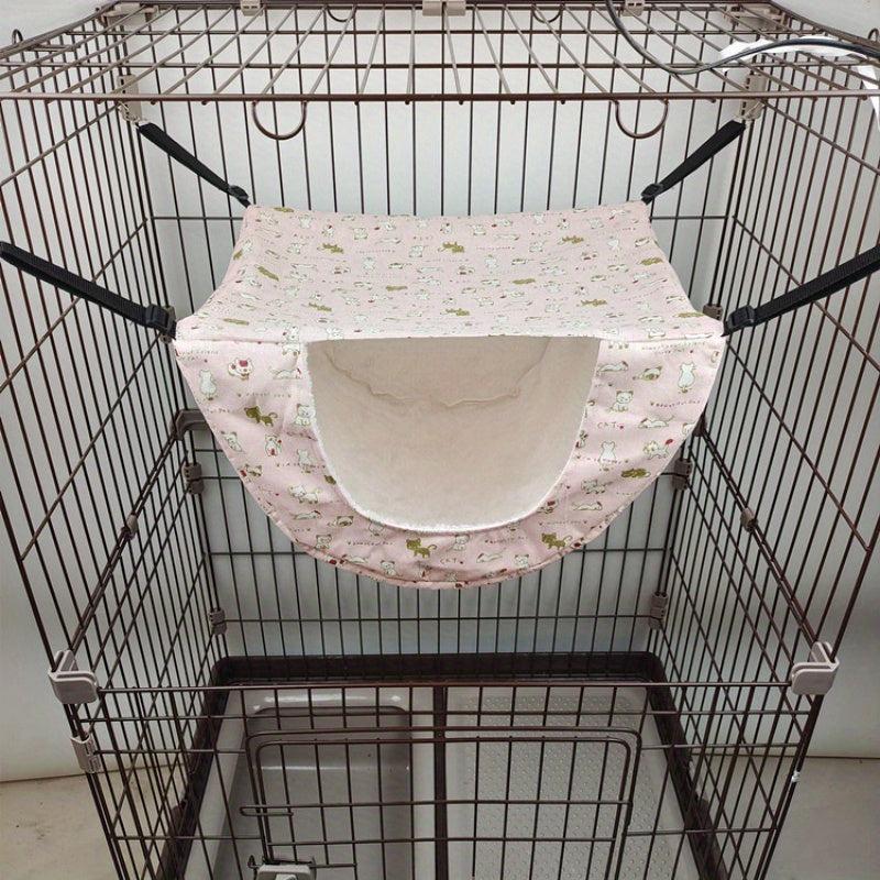 Double Layer Cat Cage Hammock Cozy Pet Hanging Bed