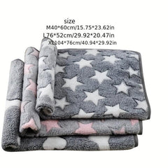 Coral Fleece Dog Blanket with Star Pattern