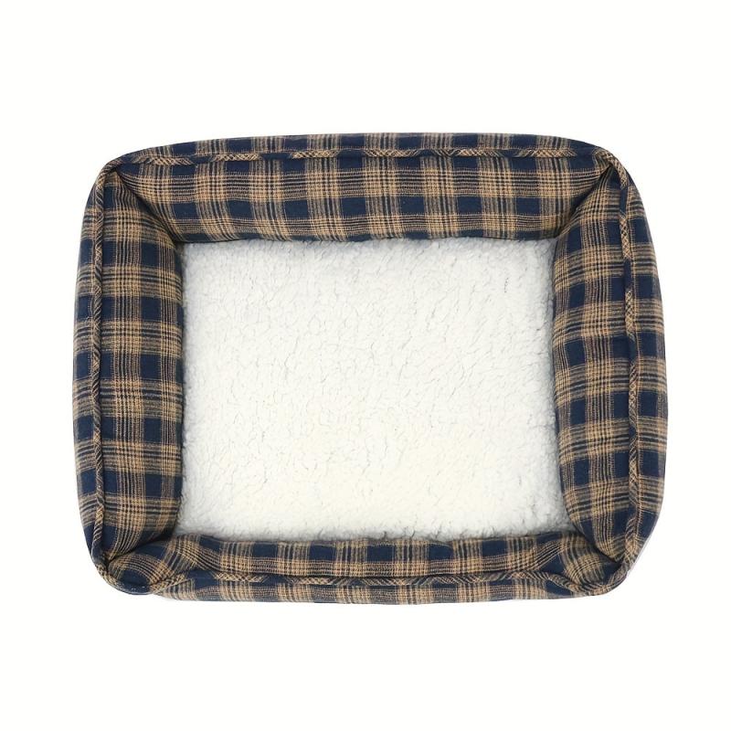 Classic Plaid Style Pet Bed Cat Bed With Non slip Bottom