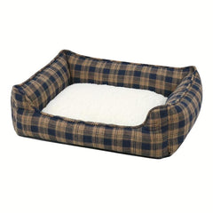 Classic Plaid Style Pet Bed Cat Bed With Non slip Bottom