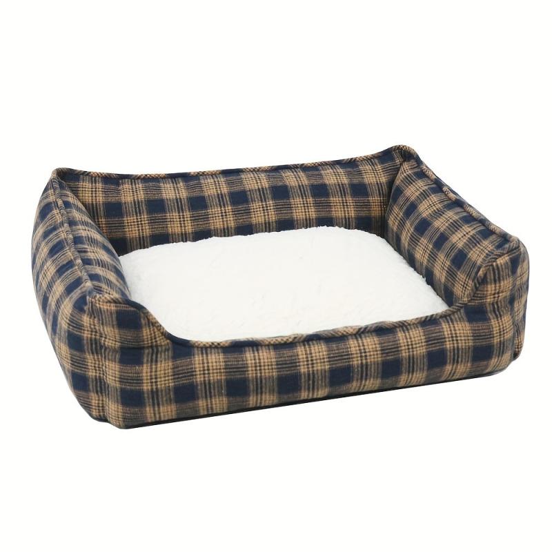 Classic Plaid Style Pet Bed Cat Bed With Non slip Bottom