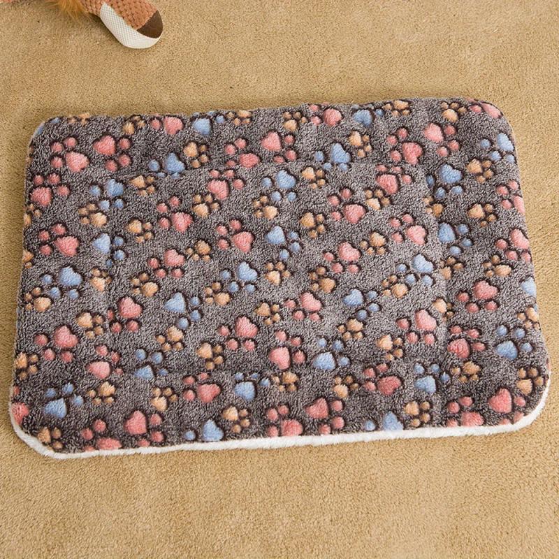 Cartoon Paw Print Pet Mat for Calming Dogs and Cats