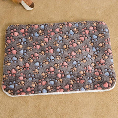 Cartoon Paw Print Pet Mat for Calming Dogs and Cats