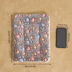 Cartoon Paw Print Pet Mat for Calming Dogs and Cats