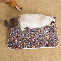 Cartoon Paw Print Pet Mat for Calming Dogs and Cats
