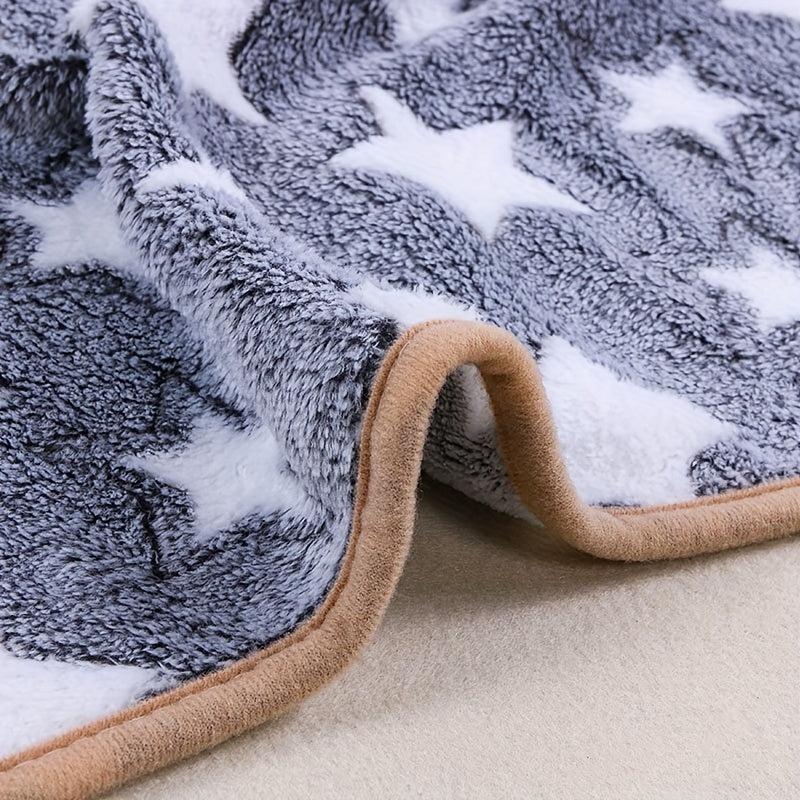 Breathable Pet Blanket Cartoon Grey Love Print Pattern