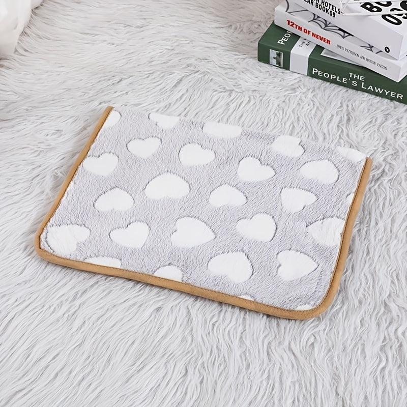 Breathable Pet Blanket Cartoon Grey Love Print Pattern