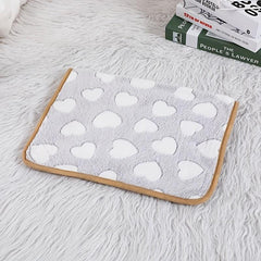 Breathable Pet Blanket Cartoon Grey Love Print Pattern